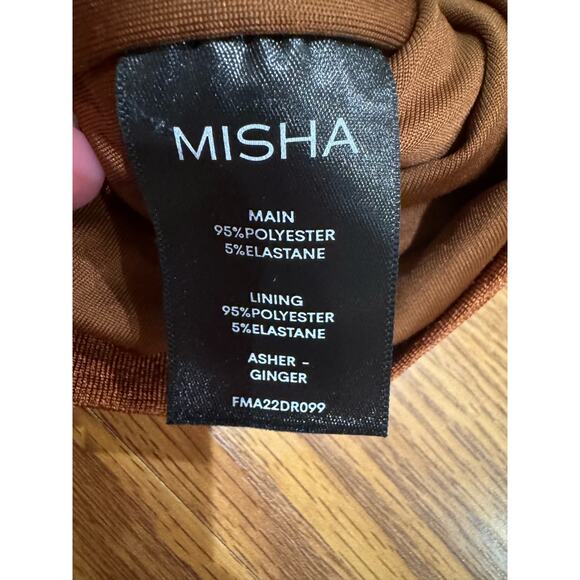 MISHA Asher One-shoulder Cocktail Dress In Ginger size 44/ US 12 - Picture 4 of 13